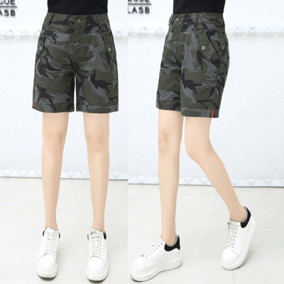 Pantaloni scurți de camuflaj de damă cu talie înaltă