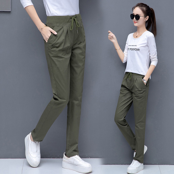 Női nadrág gumírozott derékkal, három színben