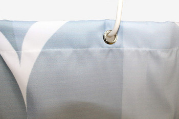 Водоустойчива завеса за баня в сив цвят + пластмасови халки за закачане  - размер 180 х 180 см
