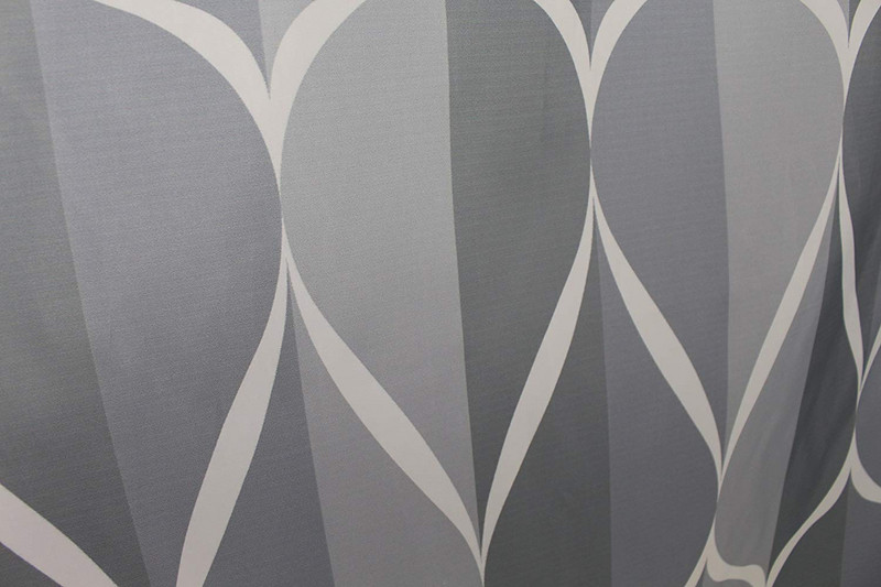 Водоустойчива завеса за баня в сив цвят + пластмасови халки за закачане  - размер 180 х 180 см