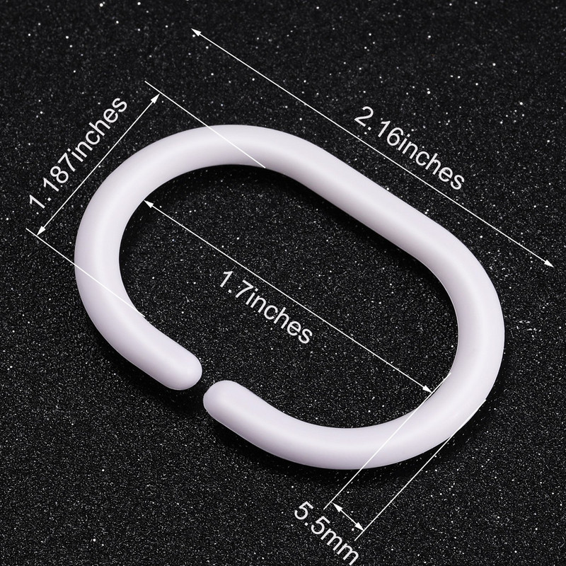 Műanyag gyűrűk fürdőszobai függönyökhöz fehér színben