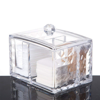 Акрилен органайзер за съхранение на козметични принадлежности - кутия за съхранение на клечки за уши и памучни тампони
