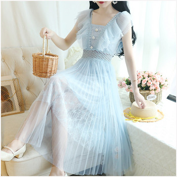 Modern női hosszú ruha három színben, tüllel