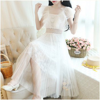 Modern női hosszú ruha három színben, tüllel