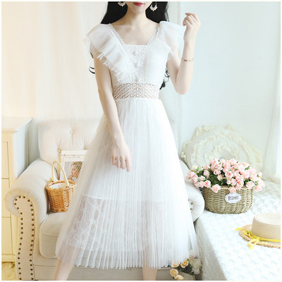 Modern női hosszú ruha három színben, tüllel