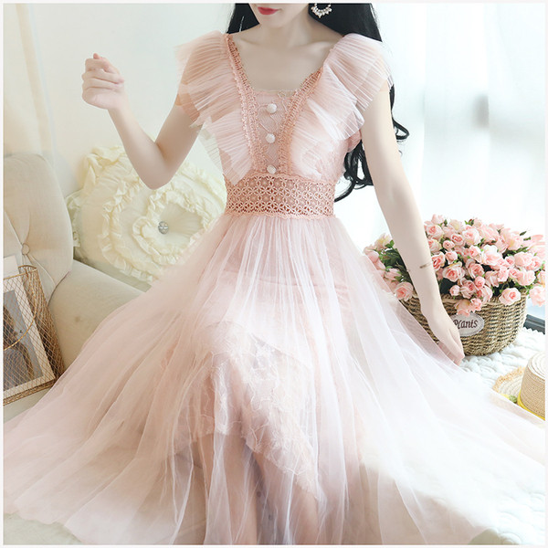 Modern női hosszú ruha három színben, tüllel