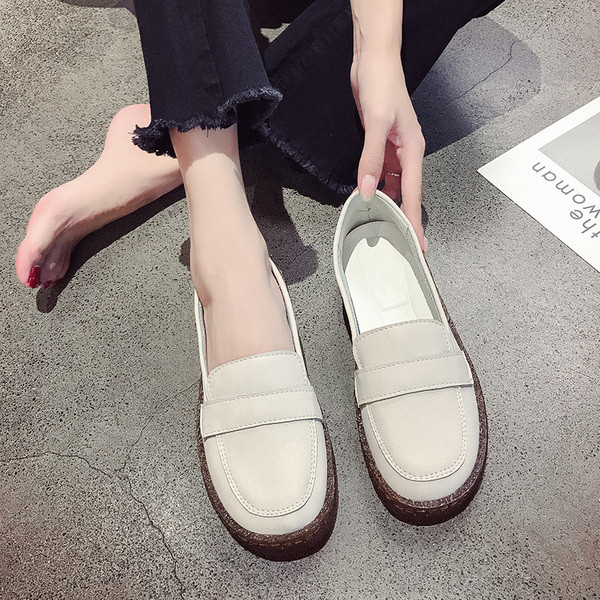 Mocasini de dama din piele ecologica de culoare alba