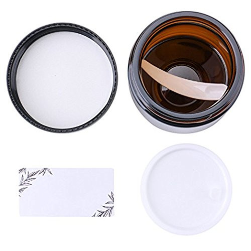 Hordozható kozmetikai üvegedény kerek formában, fekete kupakkal - 60 ml