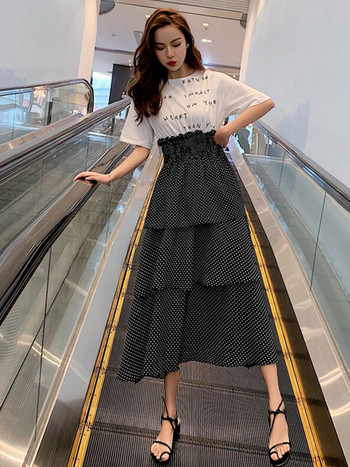 Alkalmi női ruha szabású modell két színben, rövid ujjal