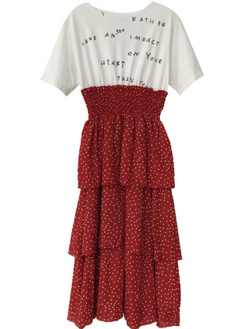 Alkalmi női ruha szabású modell két színben, rövid ujjal