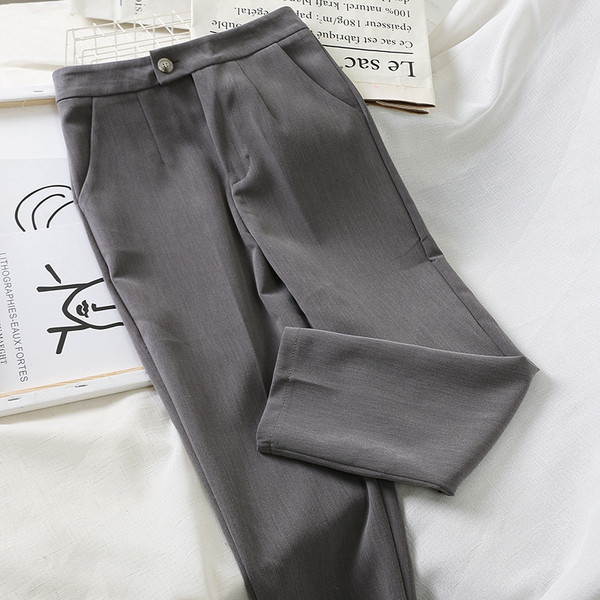 Pantaloni de dama stilati model drept cu talie inalta in mai multe culori