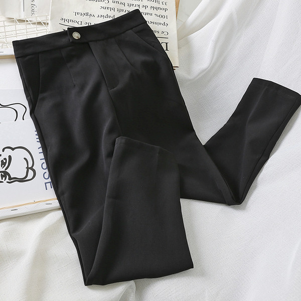 Pantaloni de dama stilati model drept cu talie inalta in mai multe culori