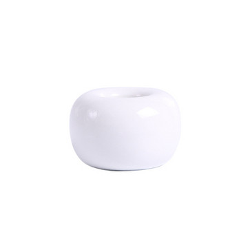 Малка керамична поставка за химикали и четка за зъби  в кръгла форма с размер 3х3 см - три цвята