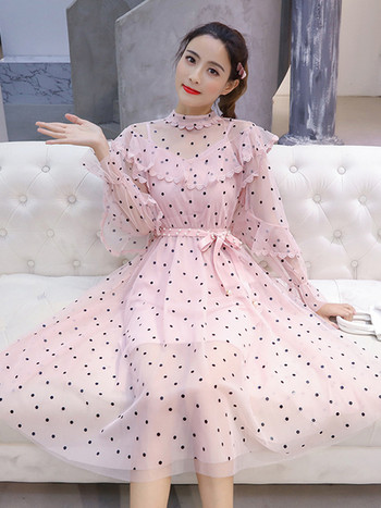 Modern női pöttyös ruha három színben