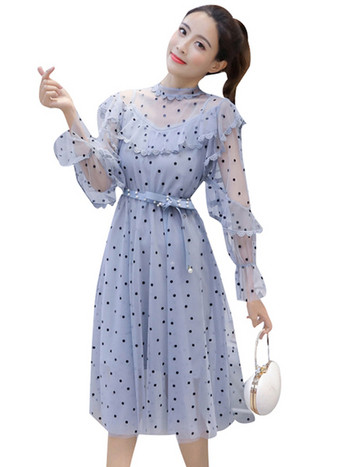 Modern női pöttyös ruha három színben