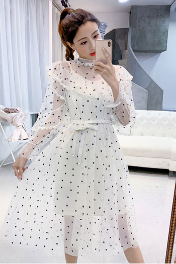 Modern női pöttyös ruha három színben