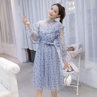 Modern női pöttyös ruha három színben