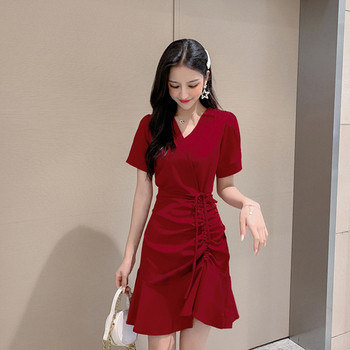 Rochie casual de dama in trei culori cu maneca scurta