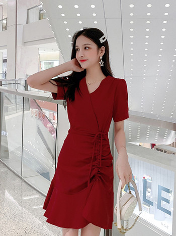 Rochie casual de dama in trei culori cu maneca scurta