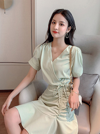 Rochie casual de dama in trei culori cu maneca scurta