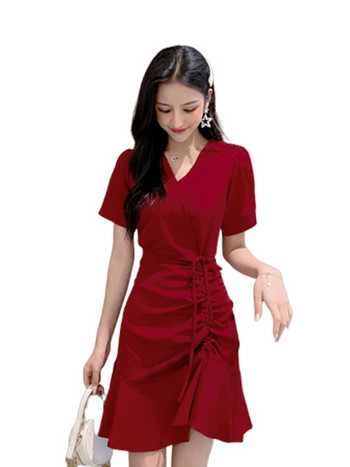 Rochie casual de dama in trei culori cu maneca scurta