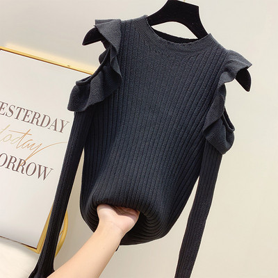 Modern női pulóver O-nyakkal, négy színben