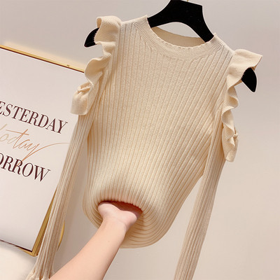 Modern női pulóver O-nyakkal, négy színben