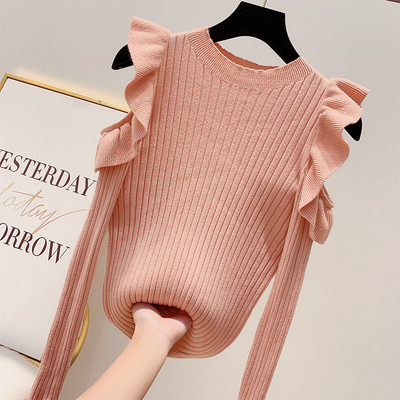 Modern női pulóver O-nyakkal, négy színben