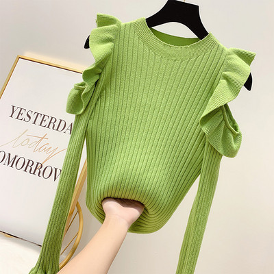 Modern női pulóver O-nyakkal, négy színben