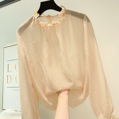 Cămașă de damă cu buline, cu mâneci lungi