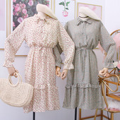 Rochie moderna de dama cu motive florale - mai multe culori