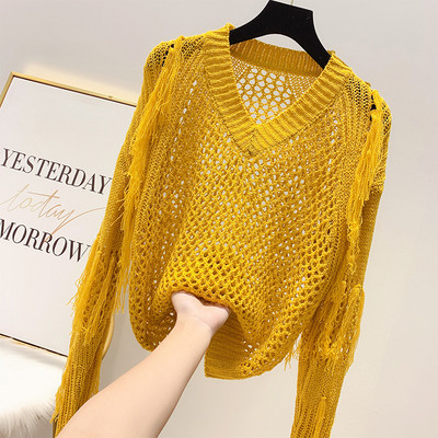 Pulover de dama modern cu decolteu in V in mai multe culori