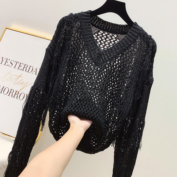 Pulover de dama modern cu decolteu in V in mai multe culori