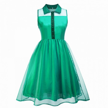 Elegáns női ruha klasszikus gallérral több színben