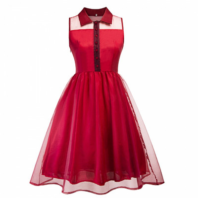 Elegáns női ruha klasszikus gallérral több színben