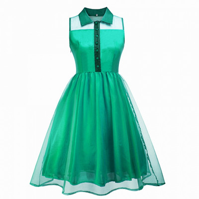 Elegáns női ruha klasszikus gallérral több színben