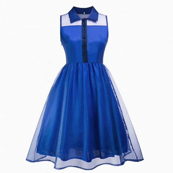 Elegáns női ruha klasszikus gallérral több színben