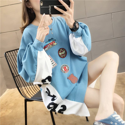 Bluza casual dama cu embleme - model lung