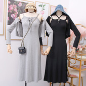 Modern női ruha + mellény vékony pántokkal szürke és fekete színben