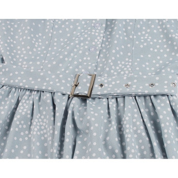 Rochie casual de dama cu bretele subtiri si curea in albastru