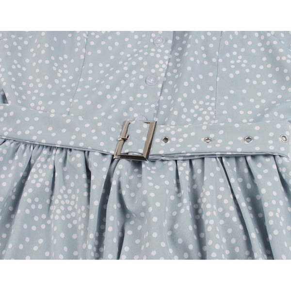 Rochie casual de dama cu bretele subtiri si curea in albastru