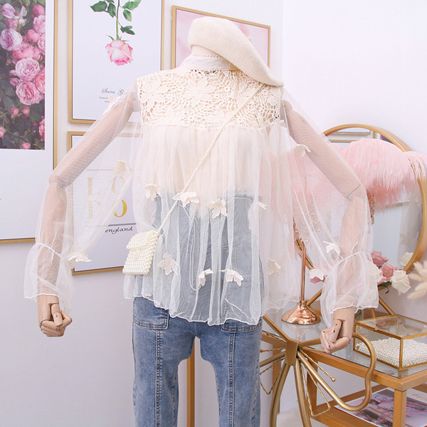 Camasa de dama eleganta model nou cu tul - mai multe culori