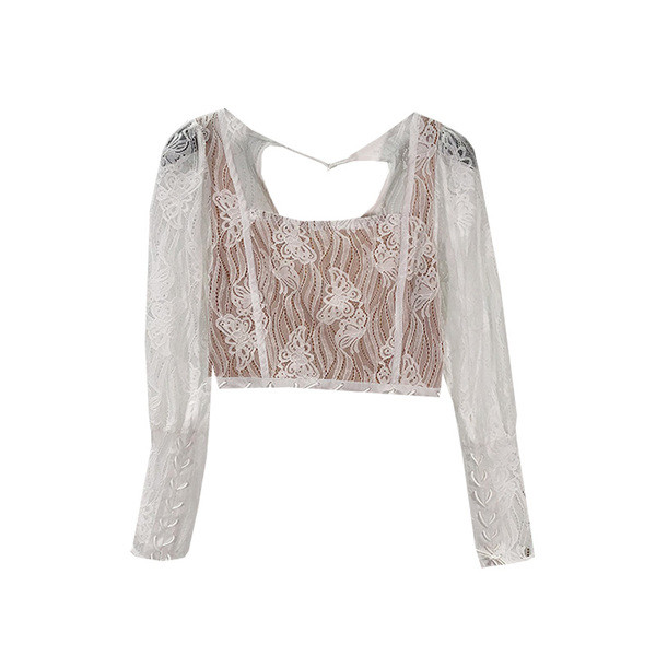 Átlátszó csipke blúz - két színben