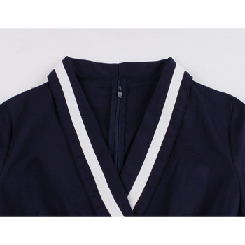 Rochie eleganta de dama cu maneci 3/4 si curea in albastru