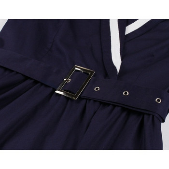 Rochie eleganta de dama cu maneci 3/4 si curea in albastru