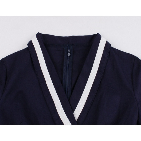 Rochie eleganta de dama cu maneci 3/4 si curea in albastru