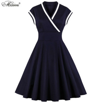 Alkalmi női ruha V-nyakú kék színben