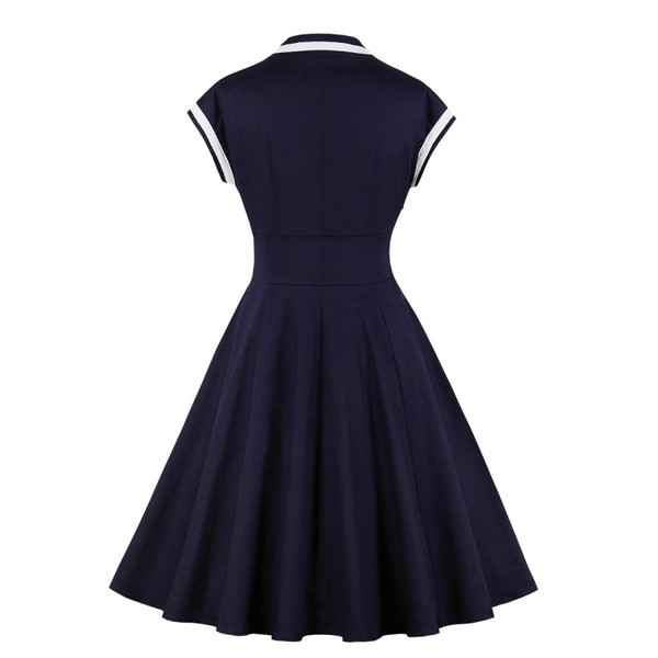 Alkalmi női ruha V-nyakú kék színben