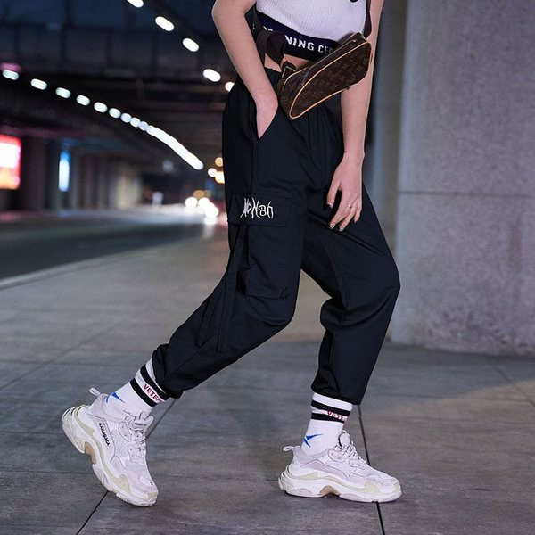 Pantaloni de dama sport si casual cu talie elastica inalta