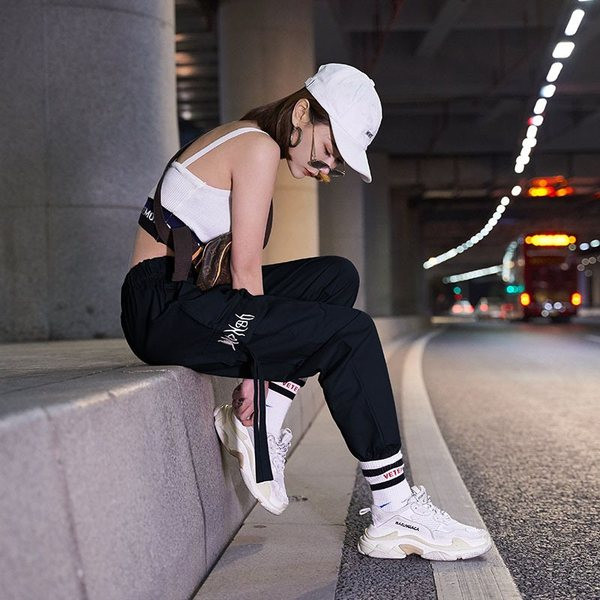 Pantaloni de dama sport si casual cu talie elastica inalta